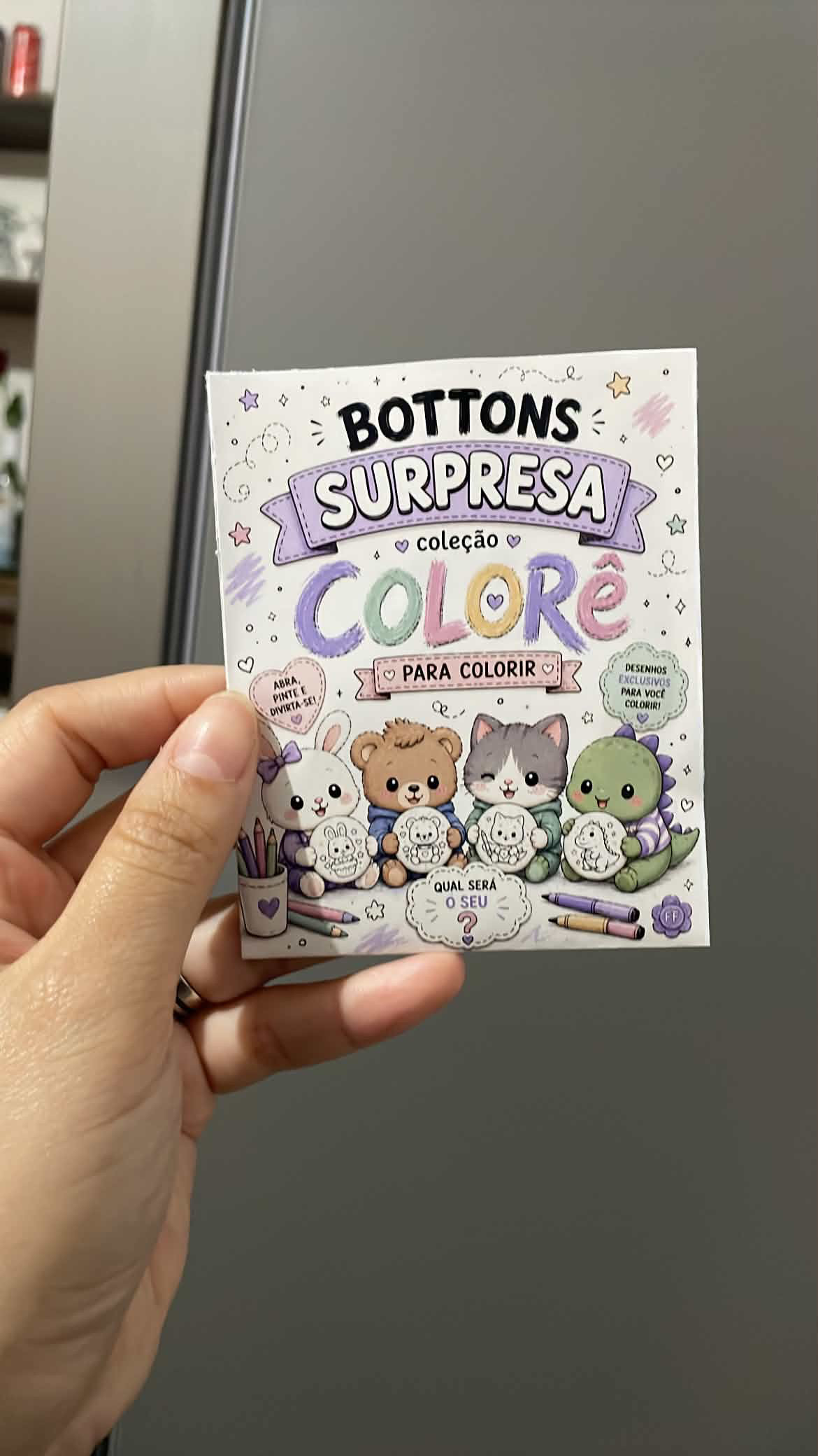 Pacotinho Surpresa Colorê – Botton para Pintura Apagável